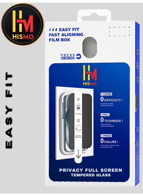 Easy Fit Privacy Screen Protector【iPhone 12 Pro】Auto-Fit 9H Glass, Scratch Resistant, Bubble-Free, Break-Resistant, Crystal Clear HD Protection, Built for Durability
