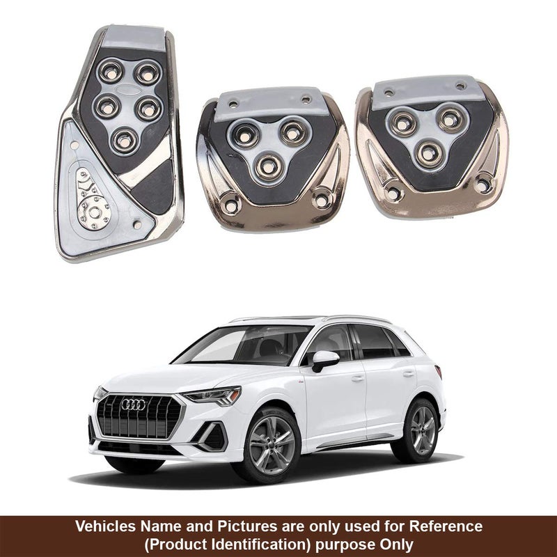 Oshotto 3 Pcs Non-Slip Manual CS-375 Car Pedals kit Pad Covers Set Compatible with Audi Q3 (Grey) - Image 2