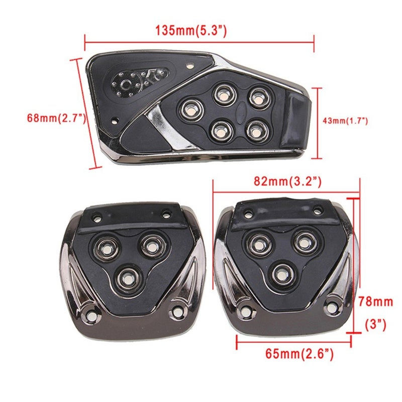 Oshotto 3 Pcs Non-Slip Manual CS-375 Car Pedals kit Pad Covers Set Compatible with Audi Q3 (Grey) - Image 5