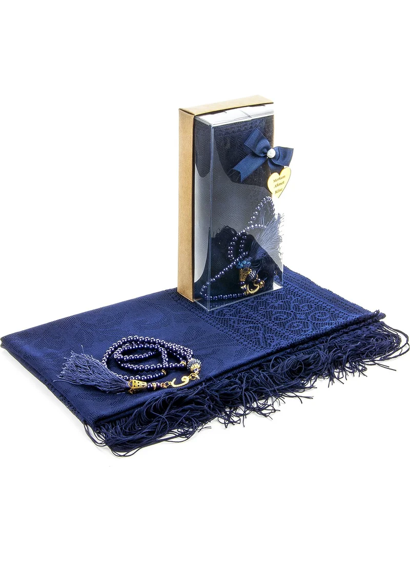 İhvan Ihvan Mevlid Gift Set - With Rosary - Shawl Covered - Navy Blue Color