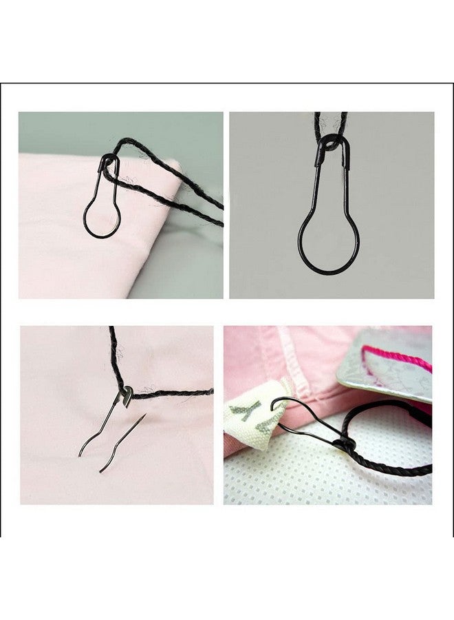 بينج شاو ماي 100 قطعة من بطاقات الهدايا مع سلسلة سوداء لعيد الميلاد، علامات فارغة مع دبابيس أمان، علامات أسماء لحقائب الهدايا، ملصقات الملابس، الفنون والحرف اليدوية (أسود) - Image 4