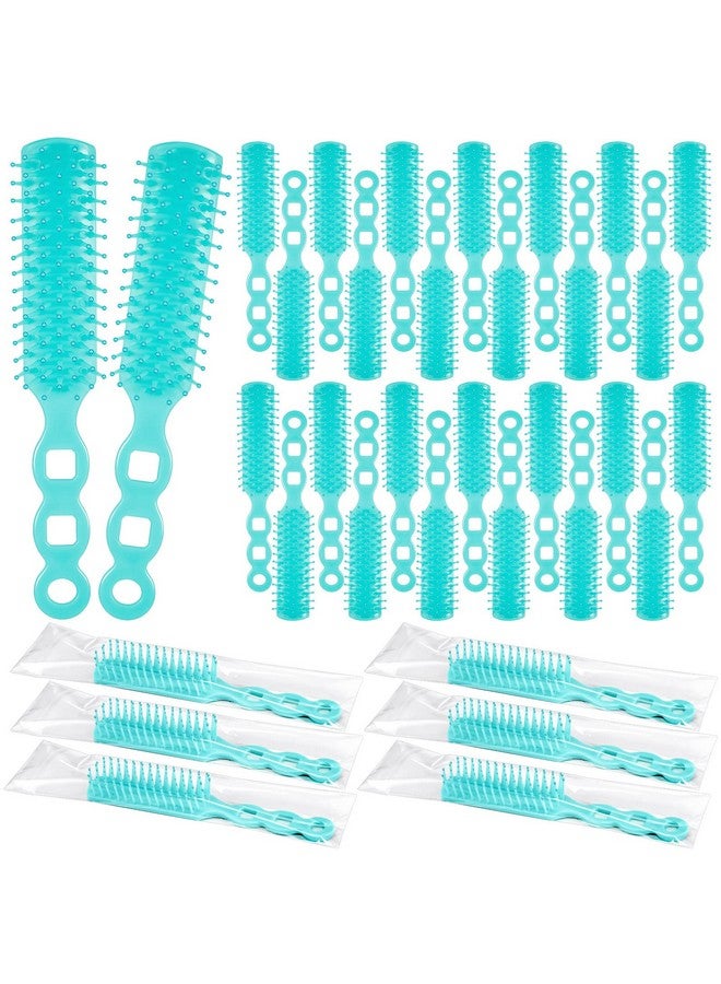 Lauwell 72 Pieces Hair Brushes In Bulk For Homeless Brush Nylon Bristles Vent Curly Wavy Blow Drying Separating Styling Detangling Suitable Shelter Hotel Black - Image 1