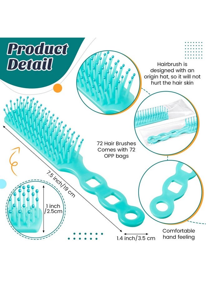 Lauwell 72 Pieces Hair Brushes In Bulk For Homeless Brush Nylon Bristles Vent Curly Wavy Blow Drying Separating Styling Detangling Suitable Shelter Hotel Black - Image 3