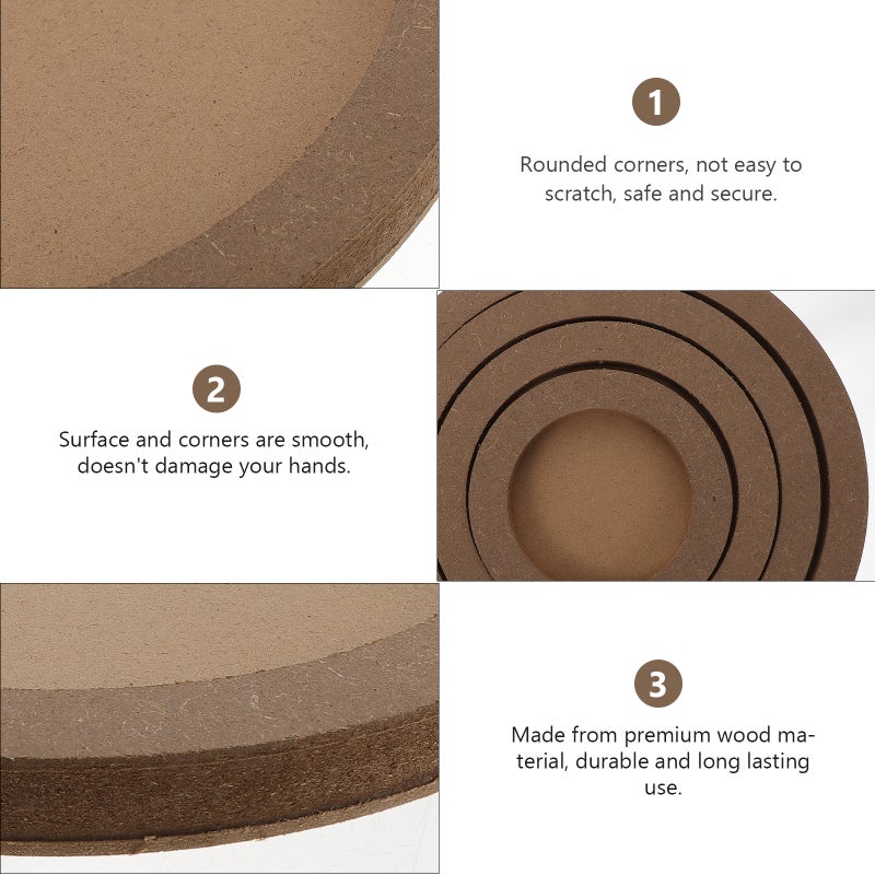 4pcs Clay Wood Base Plates Round Clay Picture Frames Diy Clay Picture Frames - Image 4