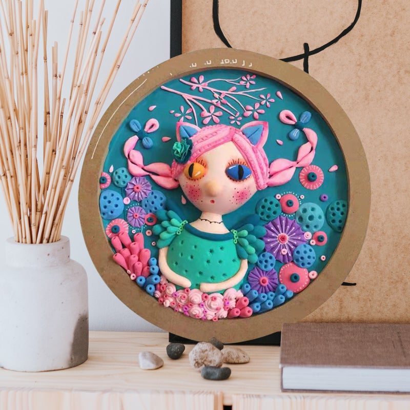 4pcs Clay Wood Base Plates Round Clay Picture Frames Diy Clay Picture Frames - Image 1