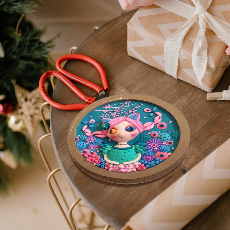 4pcs Clay Wood Base Plates Round Clay Picture Frames Diy Clay Picture Frames - Image 3