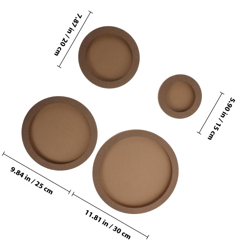 4pcs Clay Wood Base Plates Round Clay Picture Frames Diy Clay Picture Frames - Image 2
