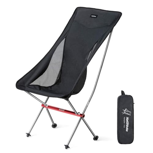 Naturehike Camping Chair Foldable with Storage Bag Outdoor Portable Chair for Adults Lightweight Supports 330lbs Backpacking Chair for Fishing Hiking Beach Lawn BlackL - Image 1