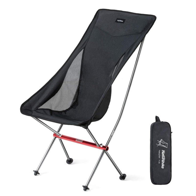 Naturehike Camping Chair Foldable with Storage Bag Outdoor Portable Chair for Adults Lightweight Supports 330lbs Backpacking Chair for Fishing Hiking Beach Lawn BlackL - Image 2
