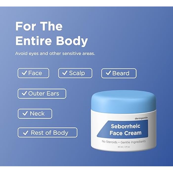 Dermgentle Seborrheic Dermatitis Face Cream for Sensitive Skin - Hydrates & Supports the Skin Barrier with MCT Oil, Squalane - Moisturizing Face, Scalp and Body Cream - No Steroids, Gentle Ingredients - Image 4