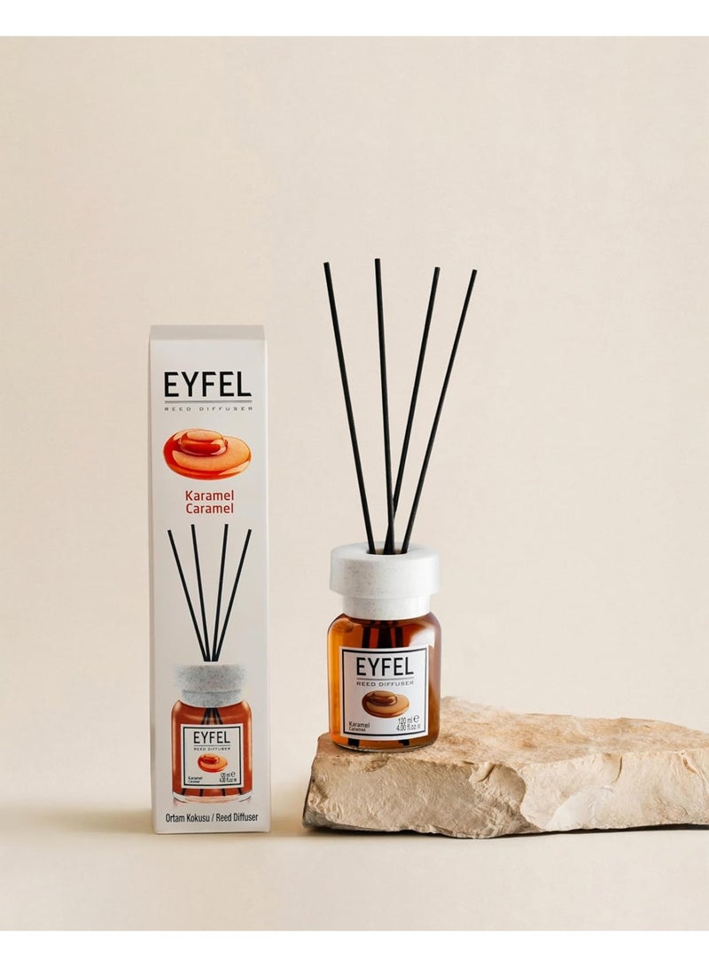 آيفيل موزّع عطر عيدان بالكراميل من EYFEL، 120 مل | عطر منزلي فاخر ويدوم طويلًا برائحة حلوة | رائحة دافئة ولذيذة - Image 4