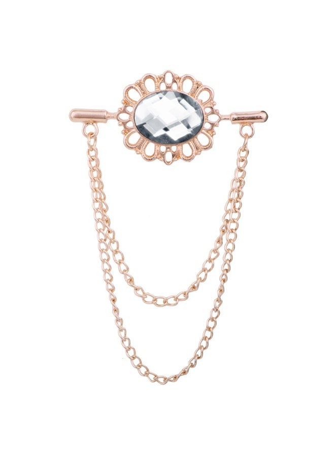 Shougu Versatile Temperament Personality Gemstone Tassel Chain Suit Brooch