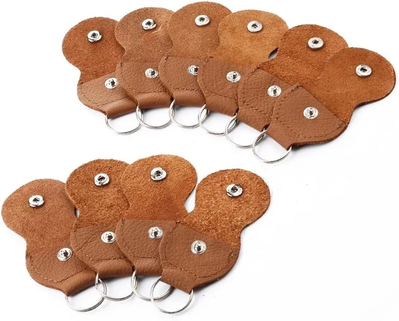 35Pcs Real Cow Leather Cowhide Key Chain Style Guitar Bass Picks Holder Plectrums Case Bag Collection - Image 1