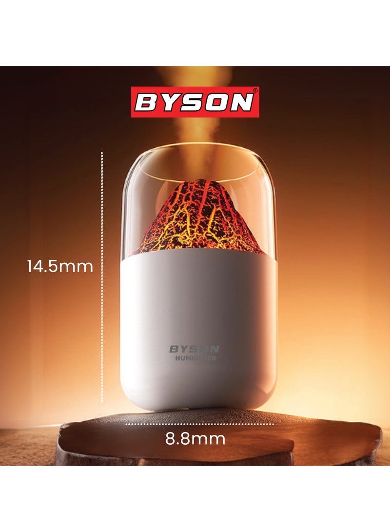 BYSON Volcano Humidifier with LED Light - Compact USB Powered Cool Mist Diffuser with Visual Volcano Effect, Quiet Operation, Auto Shut Off & Stylish Design for Home or Office - Image 3