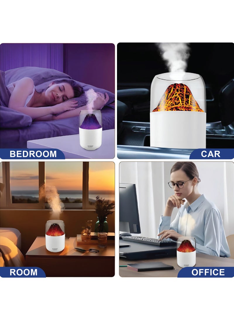 BYSON Volcano Humidifier with LED Light - Compact USB Powered Cool Mist Diffuser with Visual Volcano Effect, Quiet Operation, Auto Shut Off & Stylish Design for Home or Office - Image 4