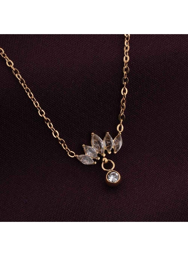 PALMONAS 18k Gold Tone Plated Floral Fantasy Gold Necklace
 for Women - Image 3
