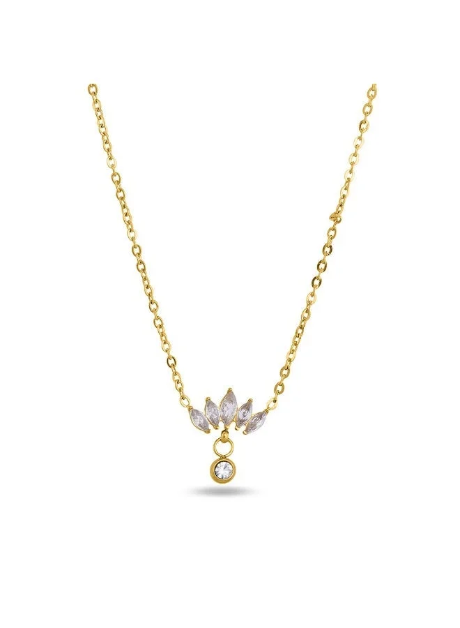PALMONAS 18k Gold Tone Plated Floral Fantasy Gold Necklace
 for Women