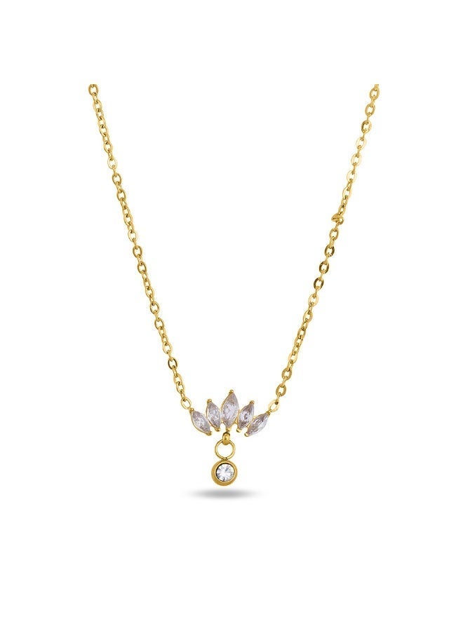 PALMONAS 18k Gold Tone Plated Floral Fantasy Gold Necklace
 for Women - Image 1