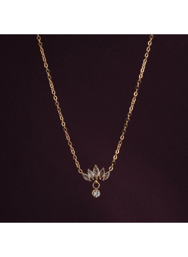 PALMONAS 18k Gold Tone Plated Floral Fantasy Gold Necklace
 for Women - Image 2