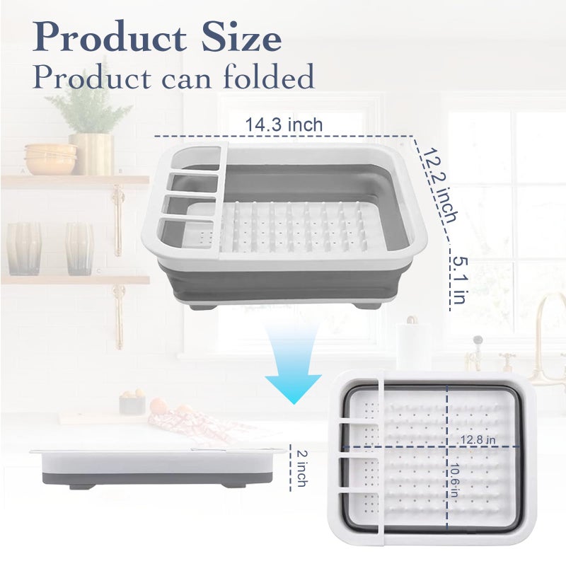 Sipobuy Collapsible Bowls, Plates, and Dishes Drainer, Portable Space-Saving Dish Rack for Kitchen, RV, Campers, and Travel Trailers - Image 4