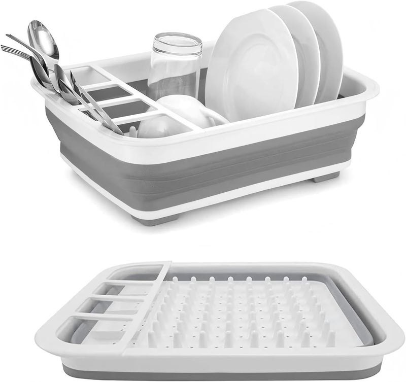Sipobuy Collapsible Bowls, Plates, and Dishes Drainer, Portable Space-Saving Dish Rack for Kitchen, RV, Campers, and Travel Trailers - Image 1
