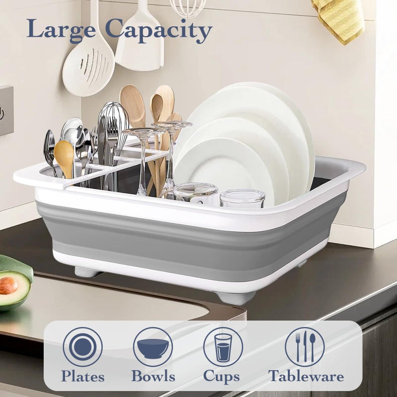 Sipobuy Collapsible Bowls, Plates, and Dishes Drainer, Portable Space-Saving Dish Rack for Kitchen, RV, Campers, and Travel Trailers - Image 2