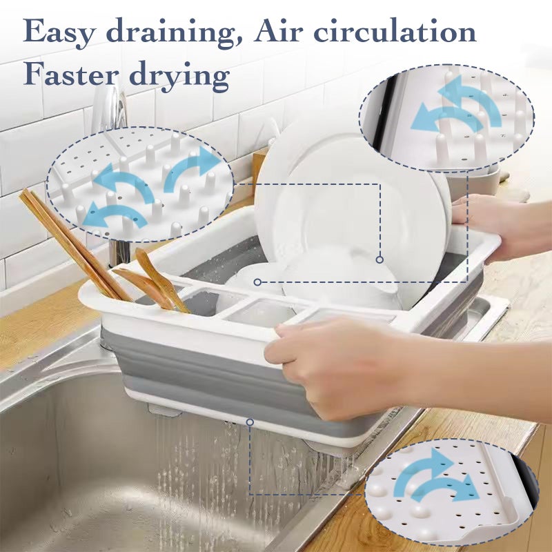 Sipobuy Collapsible Bowls, Plates, and Dishes Drainer, Portable Space-Saving Dish Rack for Kitchen, RV, Campers, and Travel Trailers - Image 3