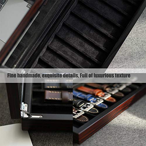 Besforu Watch Band Organizer - Holder Case for Men or Women, Wooden Storage Box Compatible with Apple Watch Bands and Accessories (Ebony Veneer, 8 Slot) - Image 5