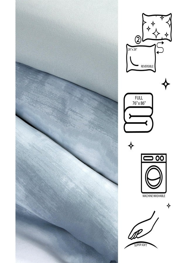 Urban Lifestyle Tie Dye Grey Full Comforter Set,3-Piece Bedding with Shams,Soft Microfiber, Lightweight & Reversible, Modern Gray Boho Style for Teens, Dorm or Guest Room - Image 3