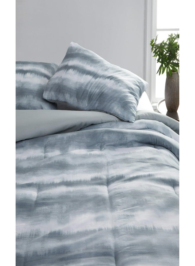 Urban Lifestyle Tie Dye Grey Full Comforter Set,3-Piece Bedding with Shams,Soft Microfiber, Lightweight & Reversible, Modern Gray Boho Style for Teens, Dorm or Guest Room - Image 2