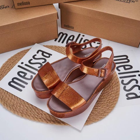 Generic 2023 Melissa Jelly Platform Sandals for Women Flash Brown