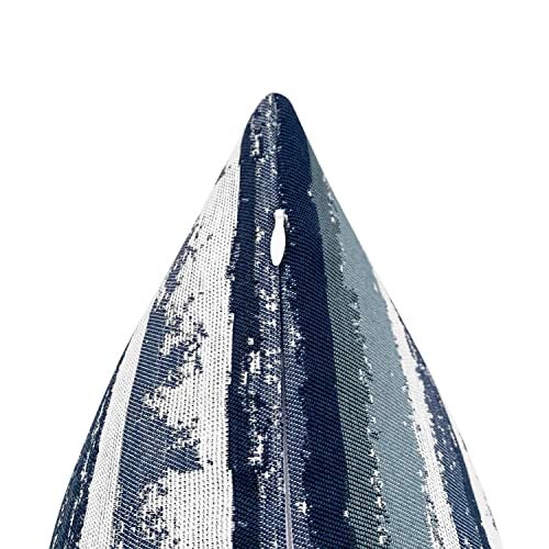 ROMANDECO Jacquard Striped Decorative Throw Pillow Covers for Couch Set of 2, 18x18 Inches, Navy Blue - Image 4