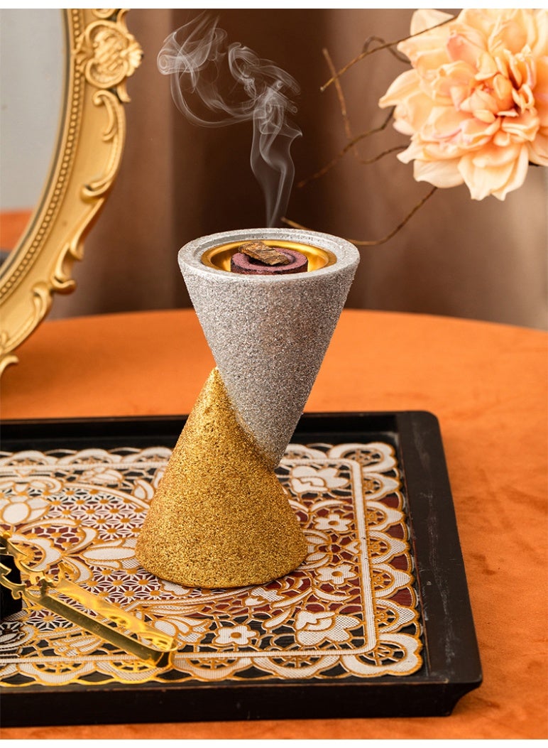 مبخرة راتنج تصميم مخروط مزدوج – موزع عطور زينة حرفية ديكور منزلي هدية - Image 3
