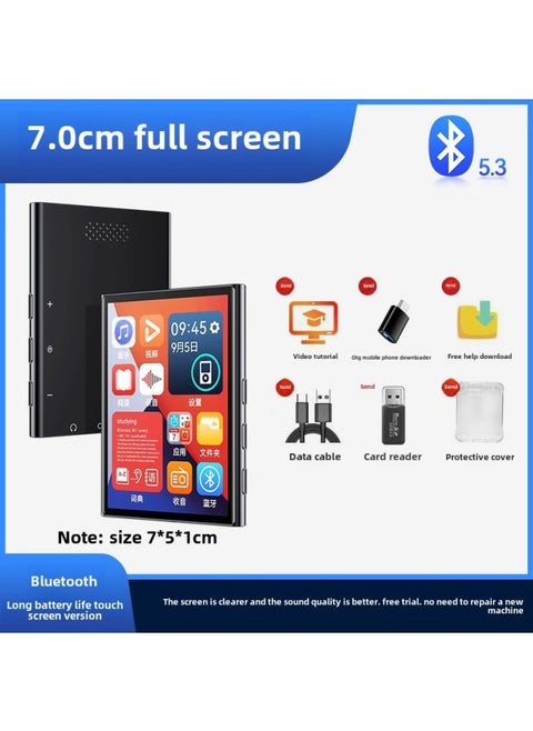 High School Students P5M Song M Artifact Mp3 Walkman Students Learn Mp4 Novel Qin Bluetooth Player Special English-Body Color:7.0 Touch Screen Full Screen Version/long Battery Life/bluetooth 5.3 [send Luxury Gift Package + Help-Memory Capacity:32gb Has Undergone Popular Resources (phon + Novel + Movie + Tv Series) - [home