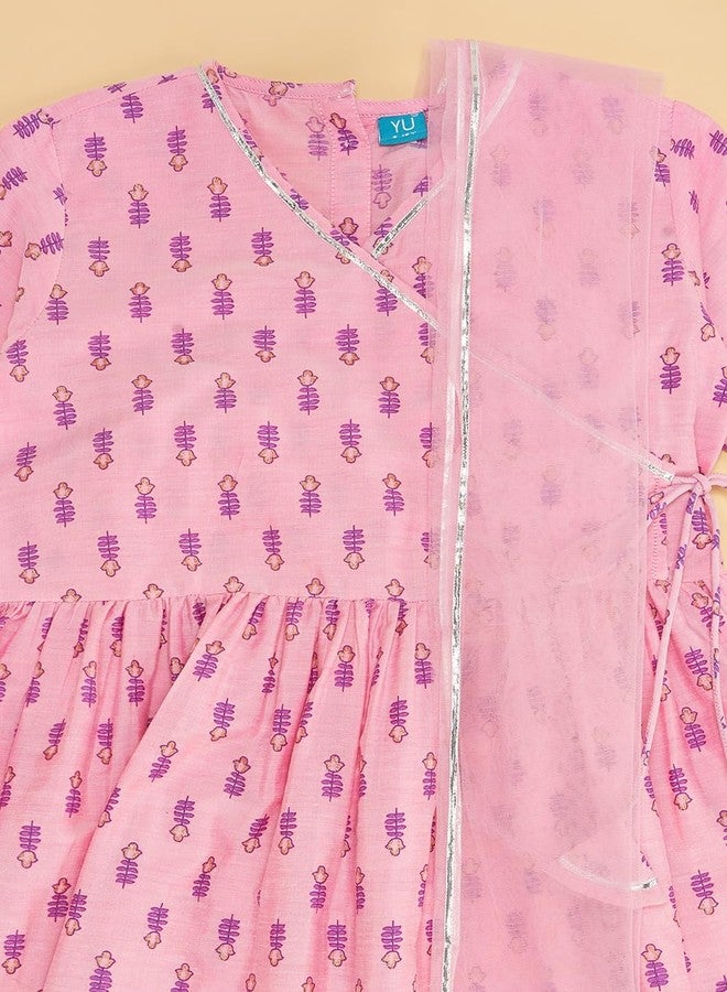 YU by Pantaloons Girl's Polyester Flared Kurta (110149320003_Pink - Image 5