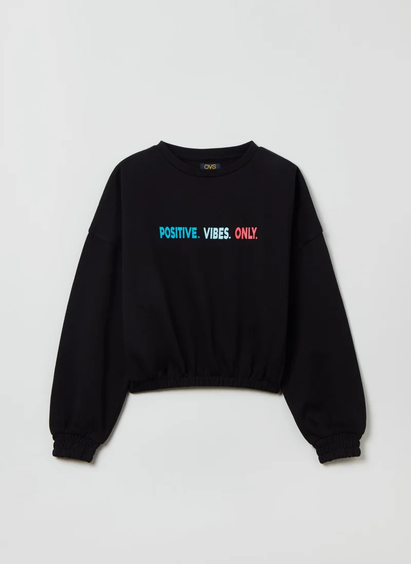 او في اس Ovs Sweatshirt In Cotton With Printed Lettering