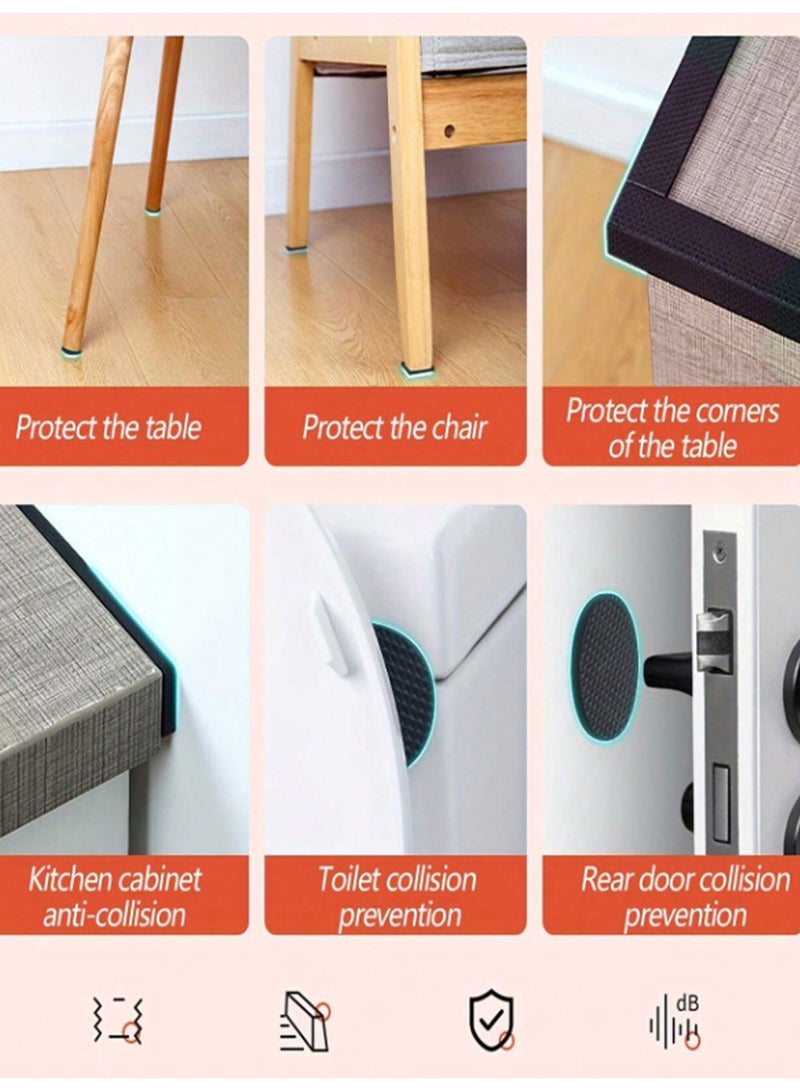 24 وسادة أرجل غير جافة، وسادة أرجل لمقاومة الانزلاق، أرضيات أرجل الكراسي لمقاومة الانزلاق، أرضيات أرجل الكراسي ومقاومة الانزلاق، أرضيات الكراسي، أرجل الكراسي مقاومة للصدم، أرجل المائدة (14 وسادة مطاطية (دائرية) 12 حاشية مطاطية (مربعة)) - Image 4