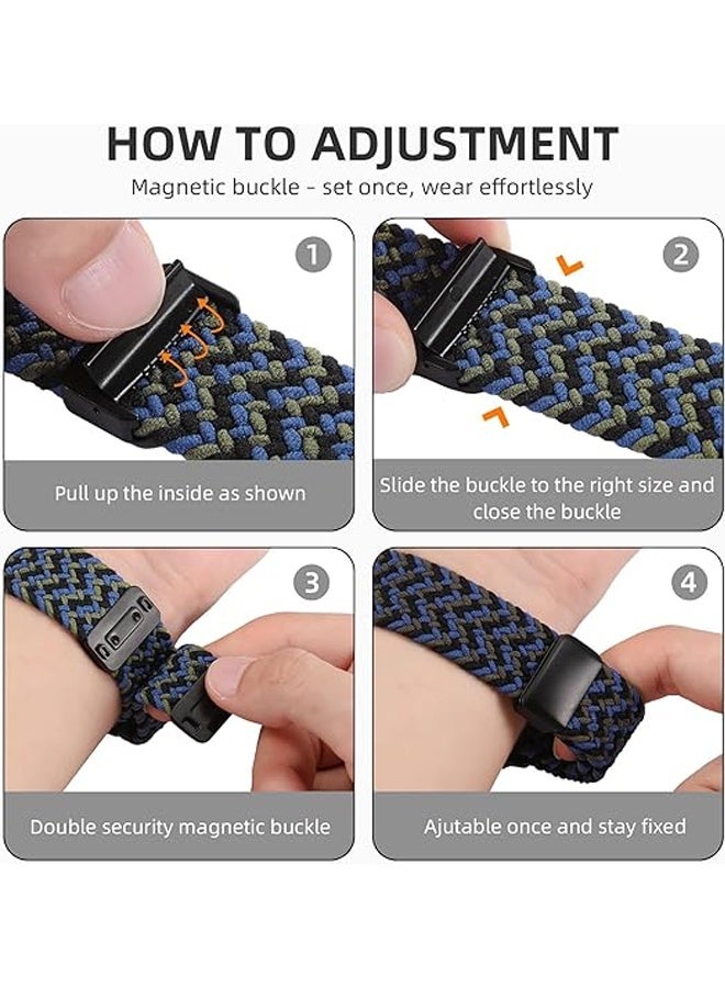 3 Pack Braided Sport Loop Band Compatible with Apple Watch Bands44/45/46/49mm【S10】46mm Men Women, Stretchy Nylon Solo Loop Strap，Stretchy Nylon Solo Loop Strap for iWatch Series 10 9 8 7 6 SE 5 4 3 - Image 5