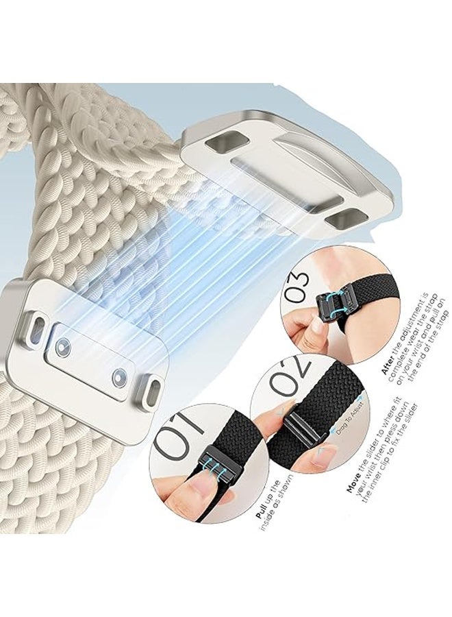 3 Pack Braided Sport Loop Band Compatible with Apple Watch Bands44/45/46/49mm【S10】46mm Men Women, Stretchy Nylon Solo Loop Strap，Stretchy Nylon Solo Loop Strap for iWatch Series 10 9 8 7 6 SE 5 4 3 - Image 3