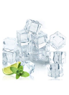 Y&D 100 Pcs 20MM Reusable Plastic Ice Cubes,Clear Acrylic Fake Cubes,Artificial Square Crystal Cubes for Photography Props Home Decoration Wedding Centerpiece Vase Fillers  - Image 1