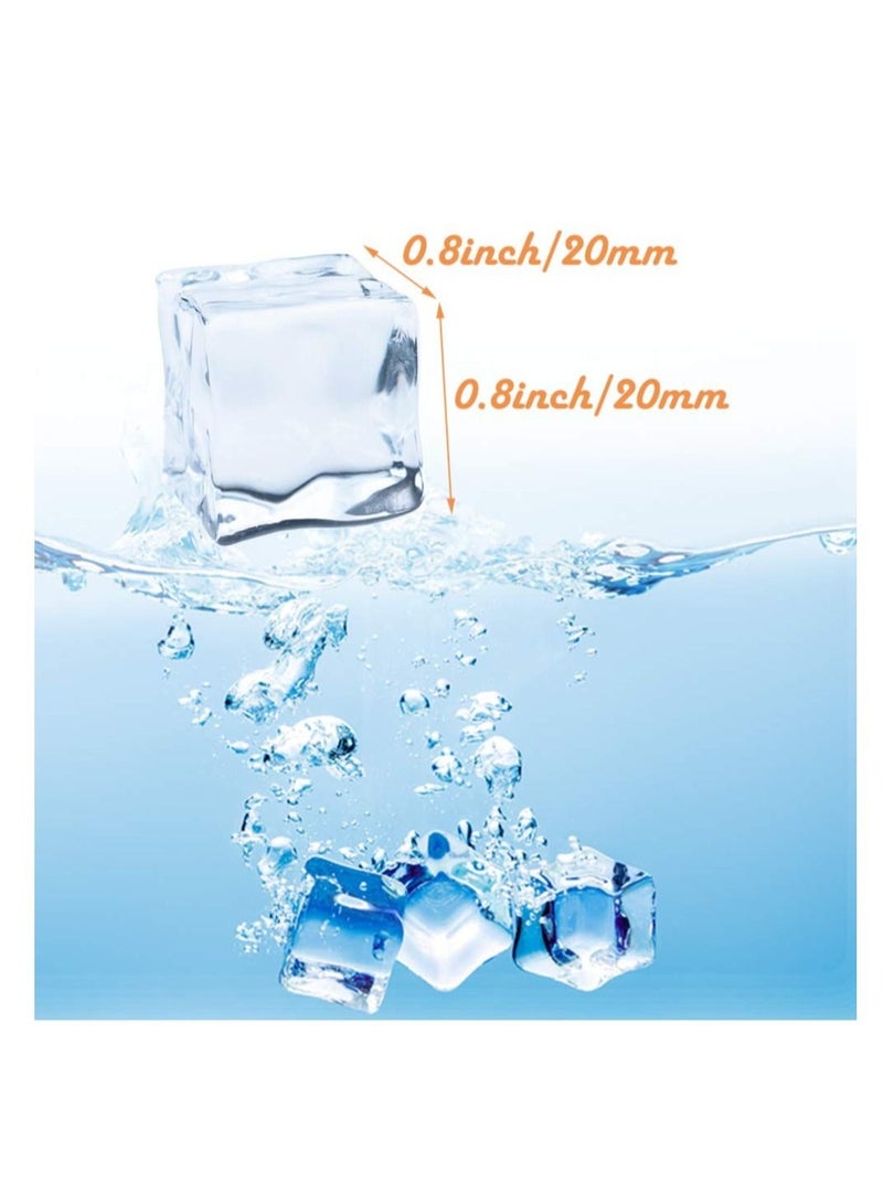 Y&D 100 قطعة 20 مم مكعبات ثلج بلاستيكية قابلة لإعادة الاستخدام، مكعبات أكريليك شفافة وهمية، مكعبات كريستال مربعة صناعية لدعائم التصوير الفوتوغرافي لتزيين المنزل وحشو مزهرية مركزية للزفاف - Image 2
