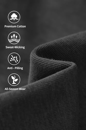 HHZ Men's Cotton Joggers Sweatpants Loose Sweat Pants Baggy Sweatpants Gym Workout Jogging Yoga Lounge Jesery Pajama Pants with Elastic Bottom Straight Leg Sweatpants(Y002Dark Grey,34) - Image 5