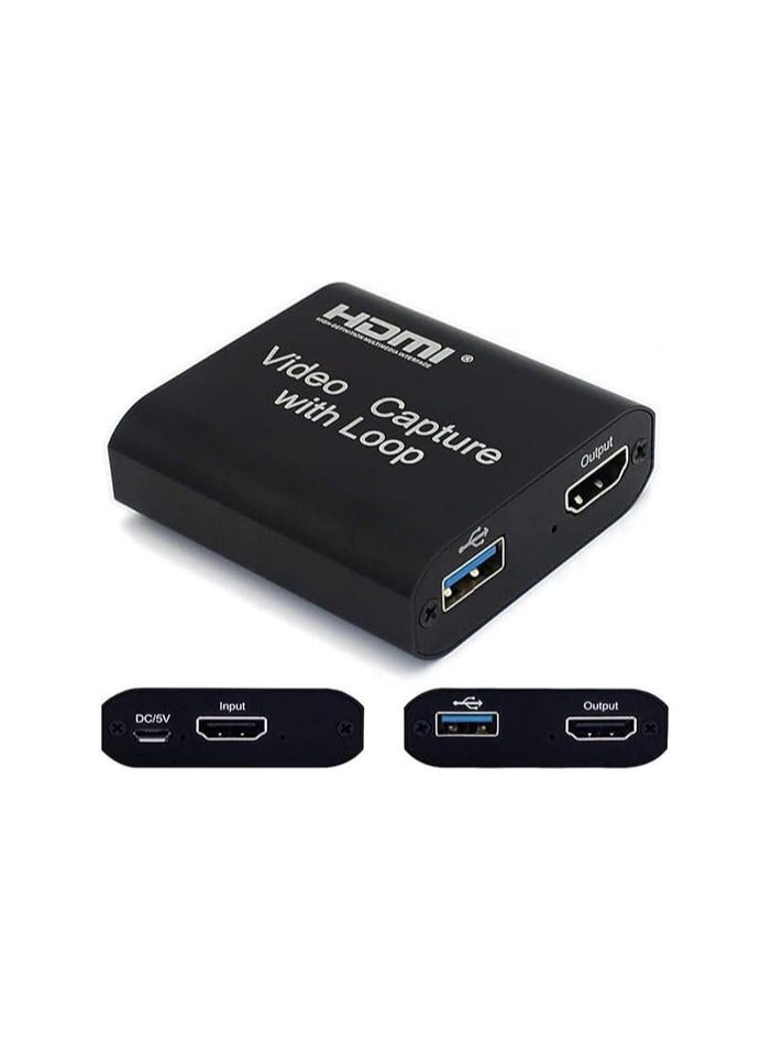 Vedio Capture Card, 4K 60FPS Video Capture Card USB 3.0 with Microphone 4K@60Hz HDMI Loop-Out Capture Cards for Nintendo Switch/Gaming/Live Streaming Xbox Series X/S, Work with PS4/5/PC/OBS/Camera/PC  - Image 4