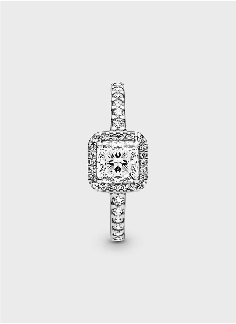 PANDORA Square Sparkle Halo Ring