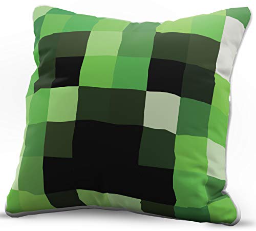 Jay Franco Decorative Pillow Cover ONLY 15 x 15 Inch Soft Square Pillowcase for Kids Bedroom Gaming Room Living Room Dcor Minecraft Creeper