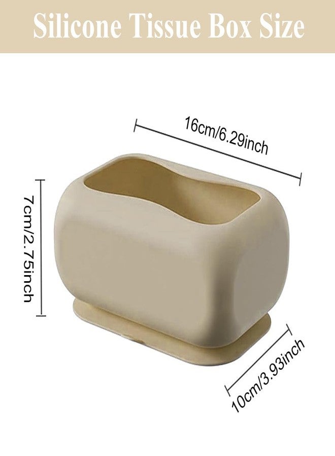 Aldea Silicone Tissue Holder with Suction Cup | Portable Napkin Storage Box | Reusable Silicone Rectangle Tissue Dispenser for Home, Bathroom, Office & Car | Strong Grip, Durable & Wall-Mounted - Image 2