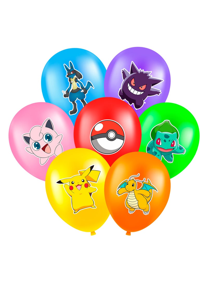 FRUITFUL PARTY Pokemon Balloon Set, 28Pcs Pokemon Birthday Balloons for Pokemon Birthday party Supplies, Including 7 Styles and Patterns, Perfect for Pokemon Party Decorations, Pokemon Birthday Decorations - Image 1