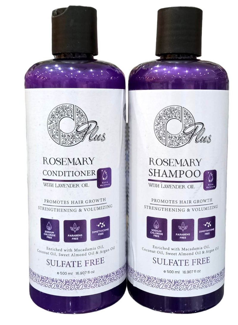 Oplus Rosemary Set With Lavender Oil Shampoo 500 Ml And Conditioner Promotes Hair Growth Strengthens It And Increases Its Volume Sodium Chloride Free Paraben Free - Image 1