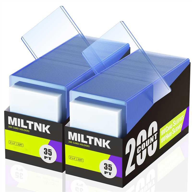 MILTNK 400 Pack Hard Card Sleeves Plastic Card Sleeves Baseball Sports Trading PKM Cards Holder Protectors 200 Hard Sleeve 200 Soft Sleeve - Image 2