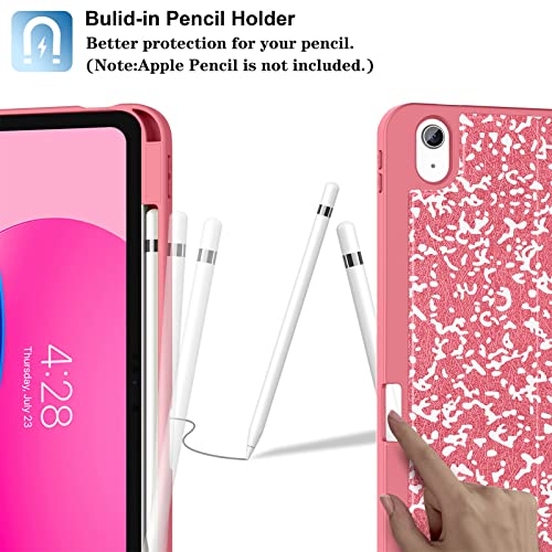 Supveco Case for iPad (A16) 11th Generation 11 inch (2025),iPad 10th Generation 10.9 inch (2022) with Pencil Holder-[Auto Wake/Sleep],Premium Folio Stand Case with Soft TPU Back Cover-Watermelon - Image 3